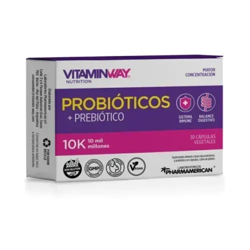 PROBIOTICOS+PREBIOTICO 10K VITAMIN WAY caps.x 30